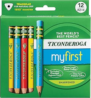 Ticonderoga My First Short Triangular Wood-Cased Pencils, #2 HB Soft