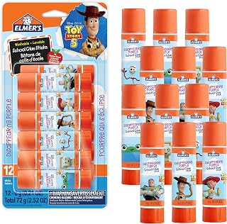 Elmer's Glue Sticks Featuring Toy Story Characters, Disappearing Purple Glue Sticks, 6 Grams, 12 Count