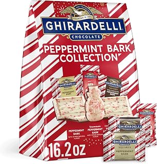 Ghirardelli Peppermint Bark Collection, 16.2 oz Bag Premium Holiday Chocolate Candy Assortment Individually Wrapped