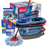 EasyWring RinseClean Microfiber Spin Mop & Bucket Floor Cleaning System with 1 Extra Refill with Citrus and Lavender Pacs (Variety Pack) by O-Cedar – Model RC-REFILL-BOTH-PACS