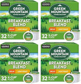 Green Mountain Coffee Roasters Breakfast Blend Decaf Coffee, Keurig Single-Serve K-Cup Pods, Light Roast, 32 Count (Pack of 4)