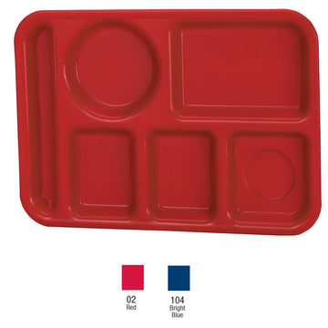 Vollrath 2614 Polypropylene Compartment Tray, 9 3/4" x 13 5/8", 24/Case - Blue