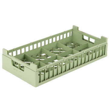 Vollrath Signature Copolymer Plastic Cup Rack, Half Size, Green - 52805 8-Compartment