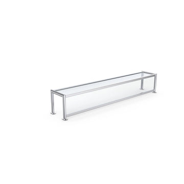 Vollrath 89267 Glass Sneeze Guard, 59" Wide, Silver - Default Title