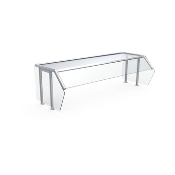 Vollrath N89271 Tempered Glass Sneeze Guard, 45" Wide, Silver - Default Title