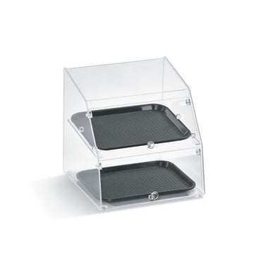 Vollrath SBC1014 Acrylic Bakery Display Case, 14 1/2" Wide, Clear - Front Doors