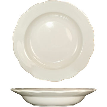 International Tableware Victoria Stoneware Pasta Bowl, Ivory, 12/Case - 20 oz.