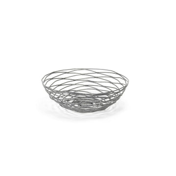 Front of the House Patina Basket, 8" Diameter, Silver, 6/Case - BBK013GYI22