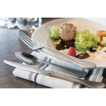 Reserve by Libbey 703 Equity Stainless Steel Teaspoon, Silver, 12/Case - 7" Salad Fork