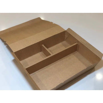 VerTerra LTD VT-PB Kraft Paperboard Bento Box, 2" High - 9"