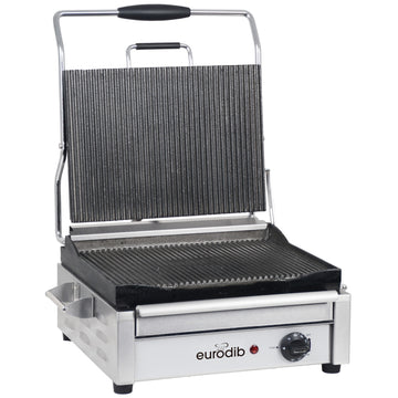 Eurodib Panini Grill, Single, 120V - SFE02345 Grooved