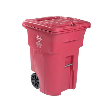 Toter Heavy Duty Plastic Waste Cart, Red - 96 gal.