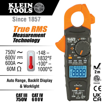 Klein Tools CL445 Clamp Meter, 3 3/4" x 9 1/4", 750V - Default Title