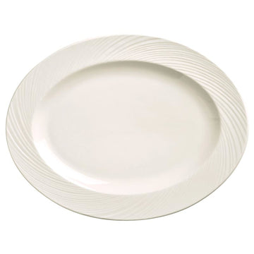 Libbey BO-1122 Basics Orbis Porcelain Platter, 10 1/4" x 13 1/4" - 1/Sample