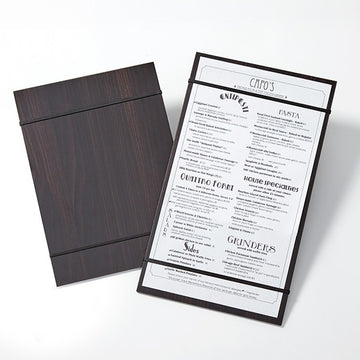 American Metalcraft CBR15 Wood Menu Holder, 9" x 15 1/2", Brown - 1/Each