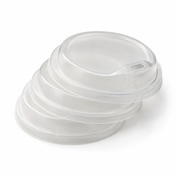 New Roots PLA Plastic Paper Hot Cup Lid, Translucent, 50/Pack