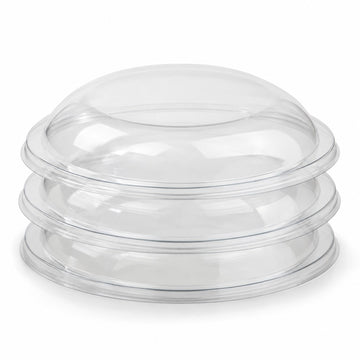 Visions PET Plastic Lid, M, Clear, 25/Pack