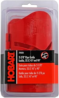 Hobart 770721 Pipe Saddle Guide, 22.5/45/90 deg, Fits 2-7/8 in | 16-gauge steel pipe guide; marks 22.5, 45 and 90 deg saddle cuts; fits 2-7/8 in OD pipe
