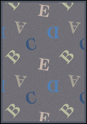 Playful Patterns Love Letters Area Rug by Joy Carpets – 3'10" x 5'4" (Rectangular), Nylon, Seaside, Model 1728B-05