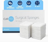 Surgical Gauze Sponges, Non-Sterile Pads for General Cleaning and Wound Packing, Made from 100% Absorbent Cotton, 4" x 4," 12-Ply and Latex-Free, 1 Box of 200 Dynarex Surgical Gauze Sponges