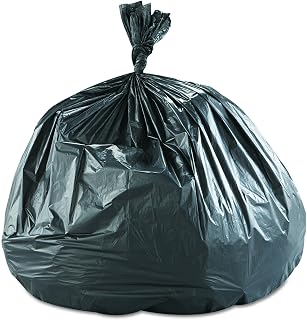 Inteplast Group IBS S434822K HDPE Can Liner, 60 Gallon, 43" x 48", 0.86 Mil, Star Seal, Black, 150 Pack (6 rolls of 25 bags)