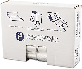 Inteplast 20-30 Gal Trash Can Liners, Natural Color, 500 Bags, S303710N