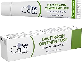 Dynarex Bacitracin Topical Ointment USP - First Response Wound Care Supplies for Minor Cuts, Scrapes & Burns - Helps Keep Wounds Clean, 1 Count - 0.5 oz. Tube