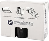 Inteplast HDPE Can Liners, 60 gal Capacity, 38" x 60", 0.87 mil (22 Micron, Black, 150 Count
