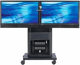 RPS-800L RPS-800L Dual Display Stand - Up to 55 Screen Support - 1 x Shelf(VES) - Locking Door - 60.50