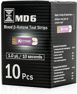 Box of 10 Ketone Test Strips to Use with Our MD6 Blood Monitoring System | Stay in Ketosis and Get The Best Results with Accurate Keto Counts While Following The Ketogenic Diet …