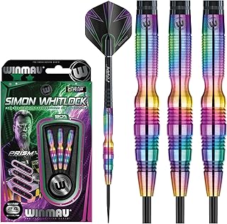 Winmau Simon Whitlock Urban Grip Tungsten Steeltip Darts Set with Flights and Shafts (Stems)