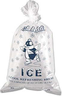 Inteplast Group IC1221-TT Ice Bag, 12 x 21, 10lb Capacity, 1.5mil, Clear/Blue, 1000/Carton