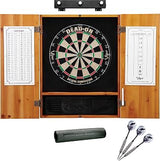 Viper Dead On Sisal Dartboard, Metropolitan Oak Cabinet, Shadow Buster Dartboard Lights & Padded Dart Mat