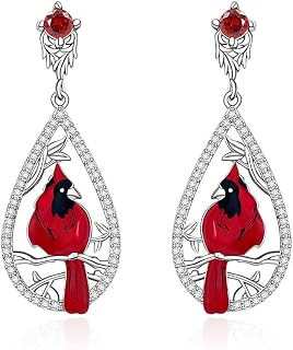 Red Cardinal Earrings for Women Dangle Cardinal Bird Earrings Jewelry Gift