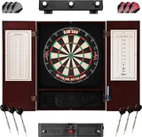 Viper AIM 360 Dartboard, Metropolitan Mahogany Cabinet, Throw Line Light, Dartboard Lights, and Darts with Spare Flights