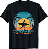 Victoria Bay Surfing Beach Retro Surfing Summer Vacation T-Shirt for Men Women Kids