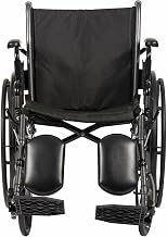 Dynarex DynaRide Series 3 Lite Wheelchair with Elevated Leg Rest, Silver Steel Frame with Black Nylon Upholstery, 20" x 16" seat and 350 lb. Weight Capacity