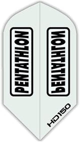 3 Sets (9 Flights) Pentathlon HD150 White Slim Dart Flights - 150 Micron