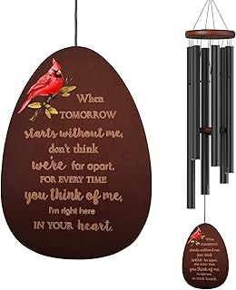 Suntimber Cardinal Memorial Wind Chimes for Loss of Loved One Sympathy Gift