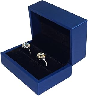 5012-02R Sapphire Pair Rings Box, Jewelry Storage, Cardboard Ring Box, Jewelry Box, Necklace Box