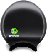 Ecologic Recycled Plastic Wall Mounted Jumbo Roll Tissue Dispenser with Zero Waste for Home and Business, 9 Inch Rolls, Black