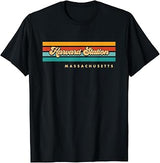 Vintage Sunset Stripes Harvard Station, Massachusetts T-Shirt