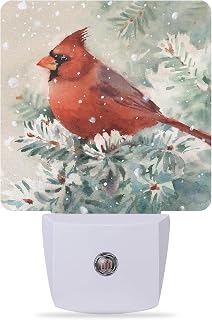 Night Lights Plug into Wall Red Cardinal Bird Night Lights Dusk to Dawn Sensor Led Lamp for Women Men,Led Lights for Stairway/Hallway/Bedroom,0.5W