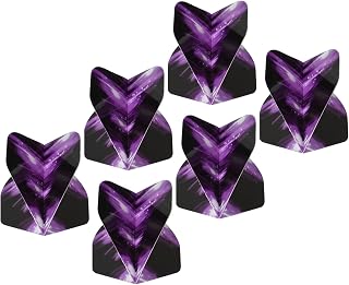 M METERXITY 6 Pack Dart Flights - PET Darts for Steel Tip and Plastic Tip, Apply to Darts Game/Party/Entertainment (Black, Purple)