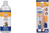 Arm & Hammer Tartar Control Bundle for Dogs: Flavorless Dental Water Additive, 16 Fl Oz and Tartar Control Kit in Banana Mint Flavor (Toothpaste, Toothbrush, Fingerbrush)