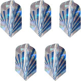 M METERXITY 5 Pack Standard Dart Flights - Flight Thick Geometric Pattern Apply to Soft Tip Steel Tip (Blue Silver Tone)