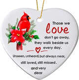 Red Cardinal Christmas Ornaments, Memorial Ornaments for Loss of Loved One, in Loving Memory Gifts Loss of Mother, Father, Mom, Dad, Brother, Husband- Remembrance Sympathy Ornament