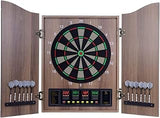 Electronic Dartboard & Cabinet, with 6 Tip Darts, Double Door Design Metal Corner Guard, Professional Dart Board for Adults