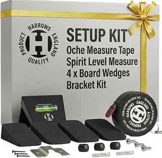 Harrows Dart Board Setup Kit - Complete Set with Dart Board Bracket, Dartboard Wedges, Dartboard Level Measure, Oche Tape Measure, the ONLY Full kit for Optimized Darts Setup for Professional