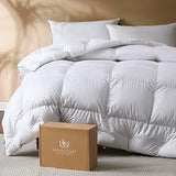 Pacific Coast Comforter King Size, Filled in White Goose Down Bedding Comforter King Size,All Season White Luxury Hotel Fluffy Duvet Insert, 106"x90"